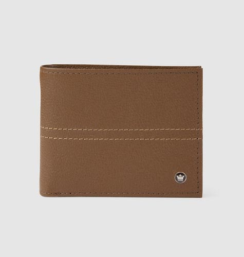 Men Tan Brown Solid Two Fold Wallet